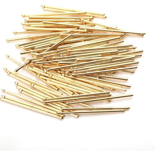 100PCS/bag PA100-E2 Spring Test Probe Length 33.35mm Dia 1.36mm Metal Brass Home Durable And Convenient Probe