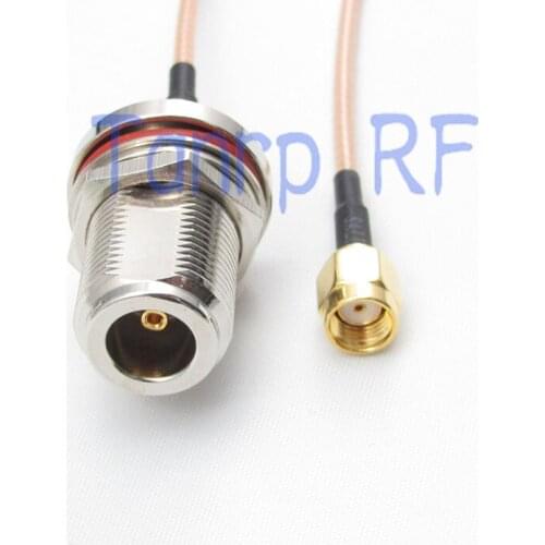 2PCS 20CM Pigtail coaxial jumper cable RG316 extension cable 8INCH N female nut bulkhead to RP SMA male RF adapter connector
