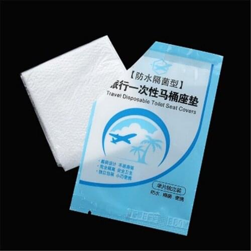 Bathroom Accessiories 100% Waterproof For Travel/Camping Seat Pad Portable Disposable Toilet Seat Cover Mat Safety Toilet 50Pcs
