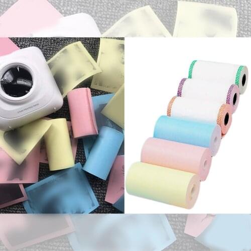 6 Rolls Photo Printer Thermal Paper Bluetooth Controllable Thermal Paper Printing Sticker Paper 57x30mm Thermal Paper