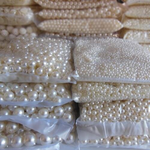 ABS straight hole pearl 500g DIY originality handwork material wholesale mobile phone hairdressing essential 3mm-20mm