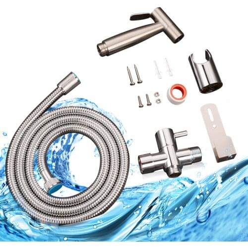 Stainless Steel Bidet Toilet Spray Handheld Hygienic Shower Pet Bath, Washing Car, Water Flower, Toilet Cleaning