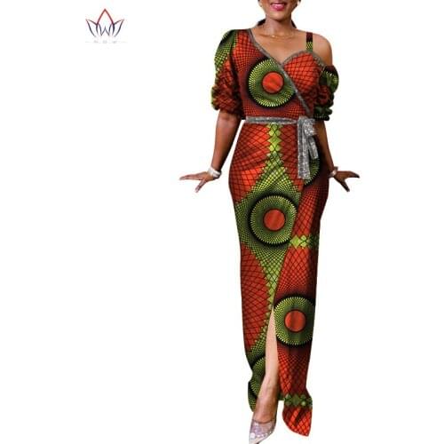 Bintarealwax Wrap Skirt for Women 2021 Bazin Riche Newest Style Print Wax Long Dresses Plus Size S-7XL Africa Clothing WY8830