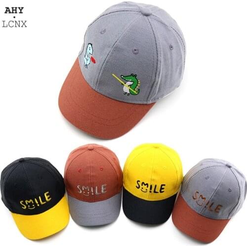 Childrens Baseball Caps Thin Sunshade Cap Vintage Color-matching Cartoon Dinosaur Cute Baby Hats Spring Autumn Snapback Cap
