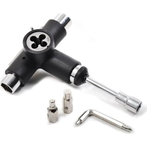 Skateboard Wrench Skateboard Repair Kit Semi-Automatic Tool Skate Board T-Shape Multifunctional Roller Skate Heavy Duty Wrench