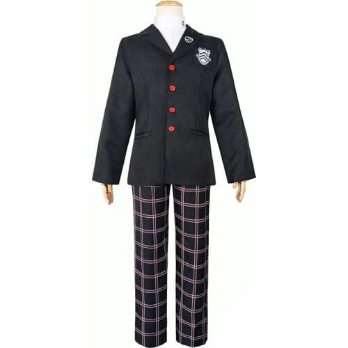 Game Persona 5 Akira Kurusu Cosplay Costume P5 Ren Amamiya Full Set School Uniform Mens Suits Halloween Unisex Blazer Outfit