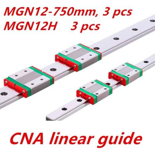 Kossel Mini for 12mm Linear Guide MGN12 750mm linear rail + MGN12H Long linear carriage for CNC X Y Z Axis 3d printer part