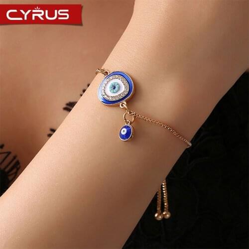 Fashion Charm Evil Eye Gold Silver Color Chain Bracelets For Women Jewelry Gift Bracelets Femme Acier Inoxydable Party Gifts