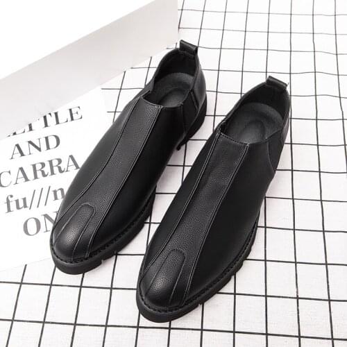 Men shoes moccasins leather mens classic autumn luxury brand without laces comfortable boots chelsea fashion ankle genuine