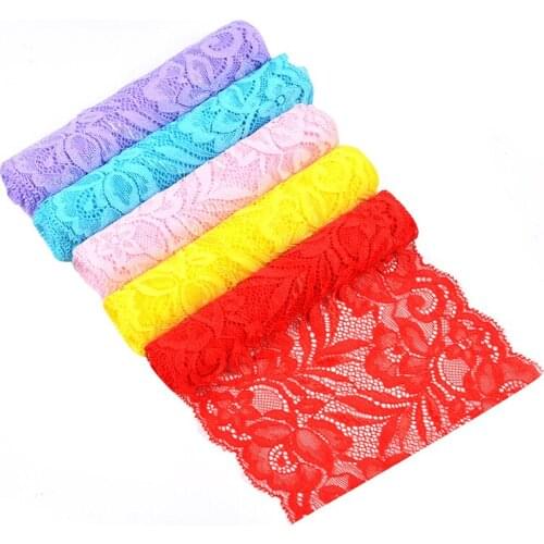 15cm Soft Elastic Spandex Lace Trimming DIY Clothing Dress Underwear Fabric Handmade Crafts Material White Black Lace Ribbon