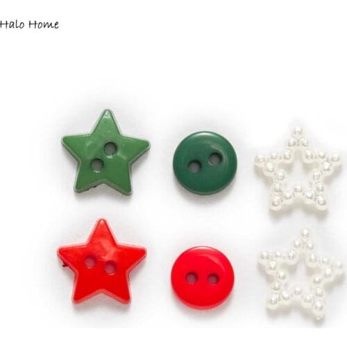 200pcs Mix Christmas Resin Buttons Sewing Scrapbooking Clothing Handwork Decor Gift Crafts Card Making Fabric Accessories 9-13mm
