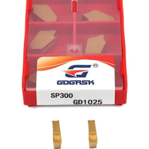 10pcs SP200 SP300 SP400 GD1025 Wearable High Strength Slotted Carbide Insert CNC Metal Lathe Turning Tool Grooving Cutting Blade