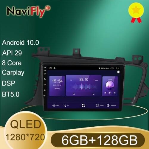 NaviFly New 6GB+128GB DSP QLED 1280*720 Android 10.0 Car Multimedia Player Navigation GPS For KIA K5 Optima 3 TF 2010-2014 2015