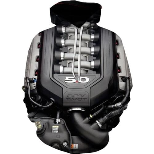 New Maohua New Super Sports Car Hoodie Ford Mustang 5.0 Liter V8 Engine Power Heart Hoodies 3D Printing Harajuku Sweatshirt Man