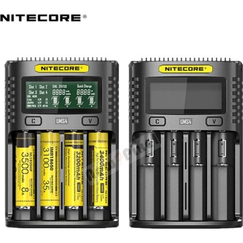 Time limited Sale Original NITECORE UMS4 3A Intelligent Faster Charging Superb Charger with 4 Slots Output Compatible AA Battery