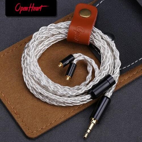 OPENHEART 8 Core Silver Plated Copper Replace Earphone Cable 3.5mm/2.5mm/4.4mm MMCX/0.78 2Pin/QDC Balance Upgrade Cable