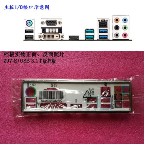 Original IO I/O Shield BackPlate Blende Bracket For ASUS Z97-E/USB 3.1