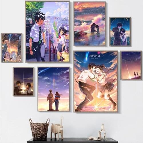 Prints Home Decoration Painting Anime Your Name Pictures Wall Art Modular Canvas Modern For Bedside Background картины obrazy