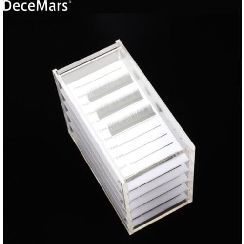 Transparent Eyelash Box Storage Box Organizer Acrylic Lash Pallet Holder Case Grafting Eyelash Display Makeup Tools New TSLM1