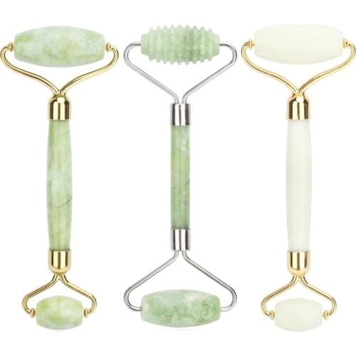 Facial Massage Roller Jade Roller Double Heads Jade Stone Face Lift Hands Body Relaxation Slimming Beauty Health Skin Care Tools