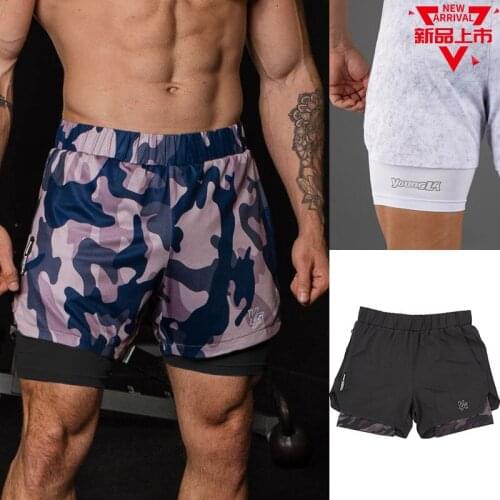 2021 Summer Trend New Shorts Mens Muscle Fitness Brothers Sports Running Training Double Breathable Shorts Brand Sweatpants