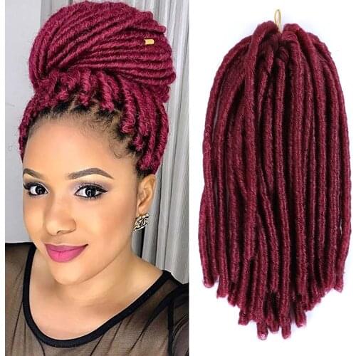 Synthetic Braiding Hair Extensions Natifah 14inch 70g/Pack Faux Locs Afro Hairstyles Soft Dreadlocks Brown Black Crochet Braids