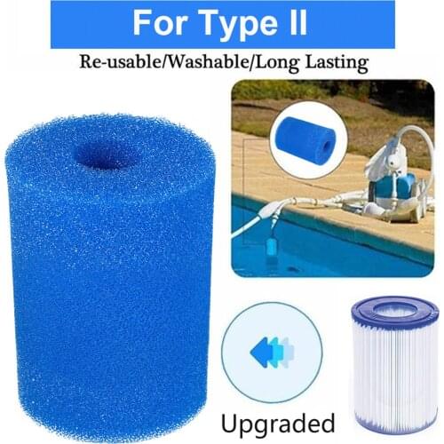 1/2/4PCS Pool Filter Sponge Replacements For Type II Washable Foam Filter Cartridge Element Reusable Swimming Pool Accessories