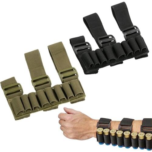 Tactical Military Molle 8 Rounds Shot gun Shells Holder 12 Gauge GA Bullet Ammo Cartridge Arm Pouch Carrier Mag Bag for Hunting
