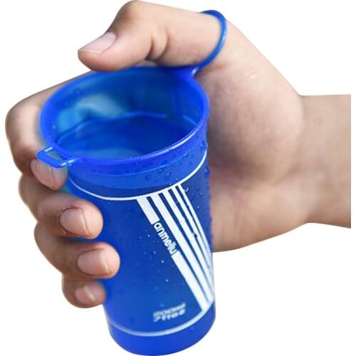 Outdoor Sports Water Cup TPU Collapsible Folding Soft Flask Water Bag Bladder Kettle Water 200ML Hydration Cup
