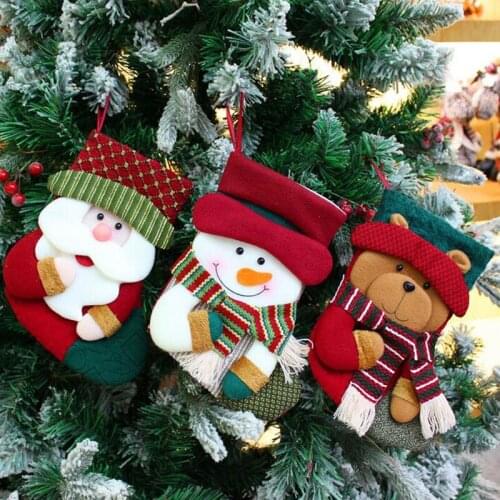 Christmas Stockings Santa Claus Snowman Sock Candy Bag Gift Holders Christmas Tree Ornament Christmas Decoration For Home