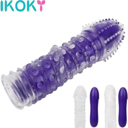 IKOKY Vaginal Massage Vibrator with Penis Sleeve G-spot Clitoris Stimulator Sex Toys for Women Female Masturbation Adult Product