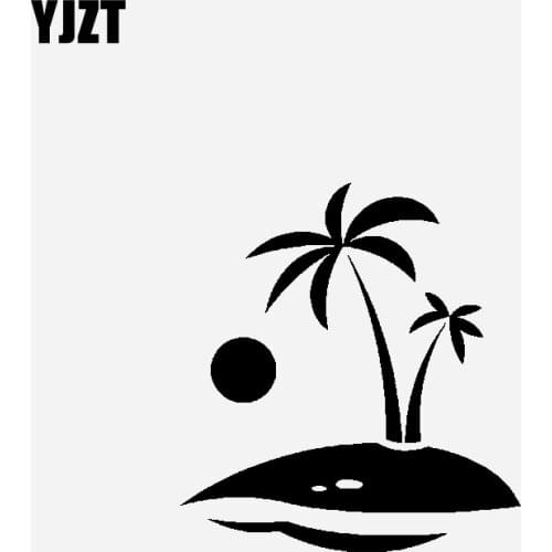 YJZT 13.6CM*14.8CM Creative Decoration Of Trees Car Sticker Vinyl Decal Black/Silver C23-0854
