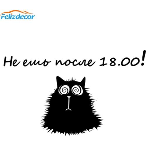 16*10cm Funny Sticker Car Decor Russian "Do not eat after 18" Vinyl Decals Window L779