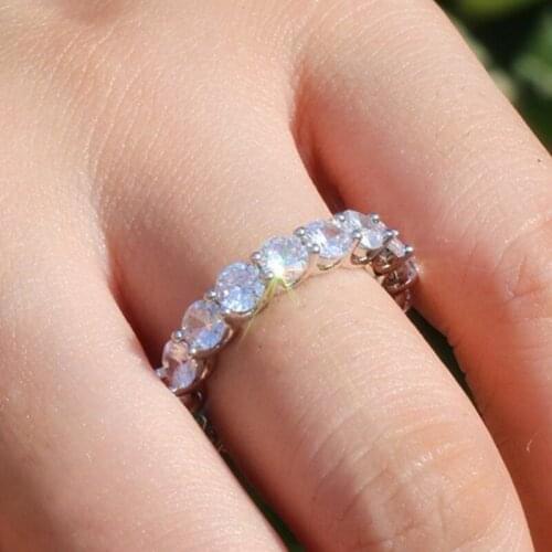 CAOSHI Fashion Paved Full Round Cubic Zirconia Eternity Wedding Band Ring for Women Anniversary Gift Female Jewelry Hot Sale