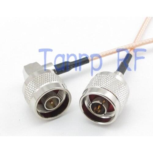 1PCS RG316 extension cable 3FEET N male plug to N male pin right angle RF adapter connector 1M Pigtail coaxial jumper cable