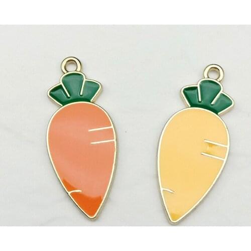 10pcs 12x30mm Diy enamel vegetable carrot charms alloy pendant for bracelet/earring/necklace metal handmade jewelry making