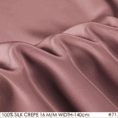 100% SILK CREPE DE CHINE 140cm width 16momme Natural Silk Match lace fabric Deep RosyBrown NO71