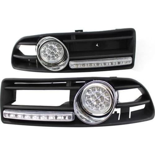 2Pcs Fog Light Super Bright Replacement Portable Professional LED Fog Lamp with Bezel 1J5853665B 1J5853666B for VW Bora 99-04