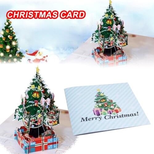 3D Pop Up Christmas Card Decorations Christmas Tree Greetings Holiday Card for Xmas New Year Gifts Greeting Cards Handmade 3