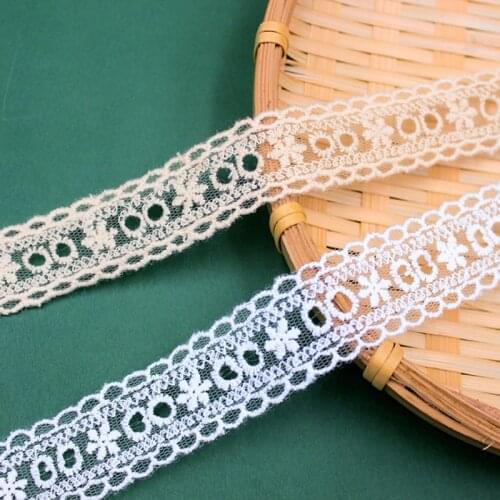 20Yards Off white Beige Flower Net Dress Middle Hollow Lace Trim Embroidery Lace Accessories 2.5cm Width Free Shipping