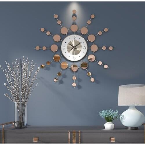 Large Nordic clock home silent clock simple atmosphere individuality art creativity fashion clock wall clock living room
