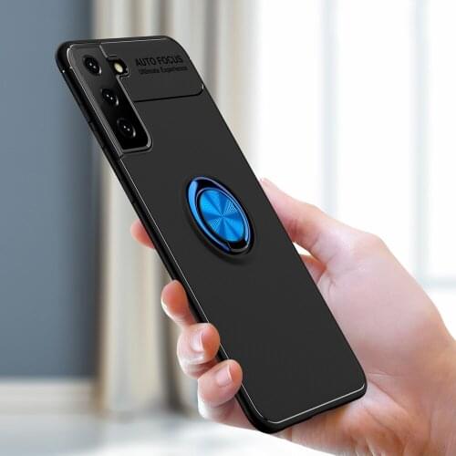 S21 Case Magnetic Car Holder Case For Samsung Galaxy S21 Ultra Case 360 Rotating Finger Ring Phone Cover For S21+ Pro Capa Shell