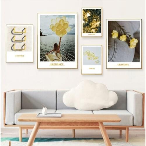 Photography Scenery Poster Home Decor Nordic Canvas Painting Wall Art Balloon Flower Landscape Figure Picture for Living Room