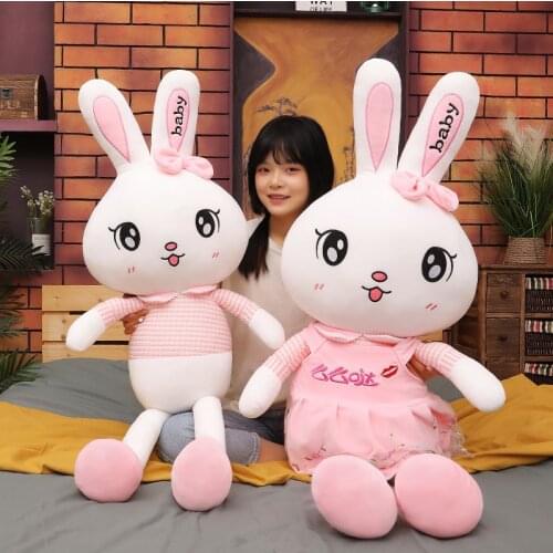 Sweet Couple Rabbit Plush Stuffed Soft Toys Sleeping Cartoon Stuffed Animals Dolls Children Birthday Gift Kawaii Room Decor