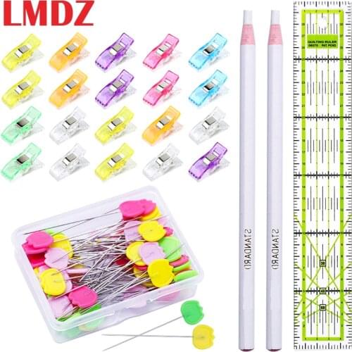 LMDZ Sewing Kit Sewing Clips Fabric Pencil Quilt Ruler Sewing Pins Multicolor Plastic Clips Quilting Clip for Tailor Patchwork