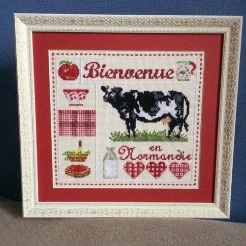 Milk cow cross stitch kit cartoon 14ct 11ct count pre print canvas stitching embroidery DIY handmade needlework