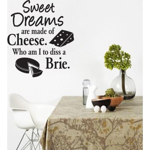 Sweet Dreams Cheese Wall Sticker Cake Shop Wall Decals Kids Children Room Decoration Nursery Wallpaper Poster