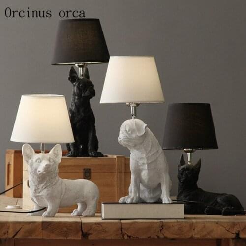 Nordic Denmark retro dog table lamp living room bedroom bedside creative childrens room animal decorative table lamp