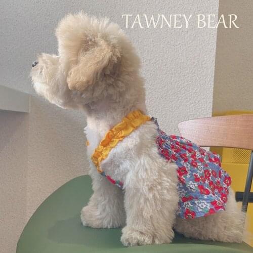 Print Dog Clothes Summer Cotton Dog Dress Skirt For Small Dogs Girl Stretchable Designer Dog Vest Princess Dress Puppy Chihuahua