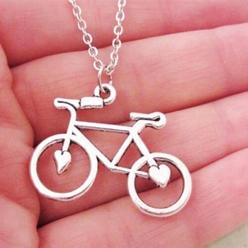 Stainless Steel Necklace For Women Man Classic Bicycle Silver Color Choker Pendant Necklace Party Jewelry Men Colar Gift Choker